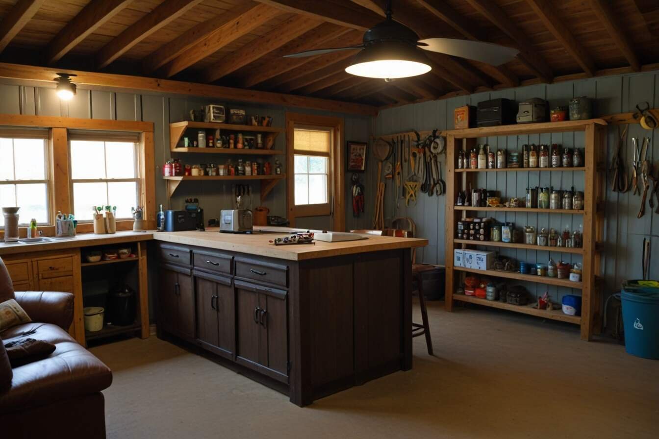 Storage Shed Turned into Man Cave