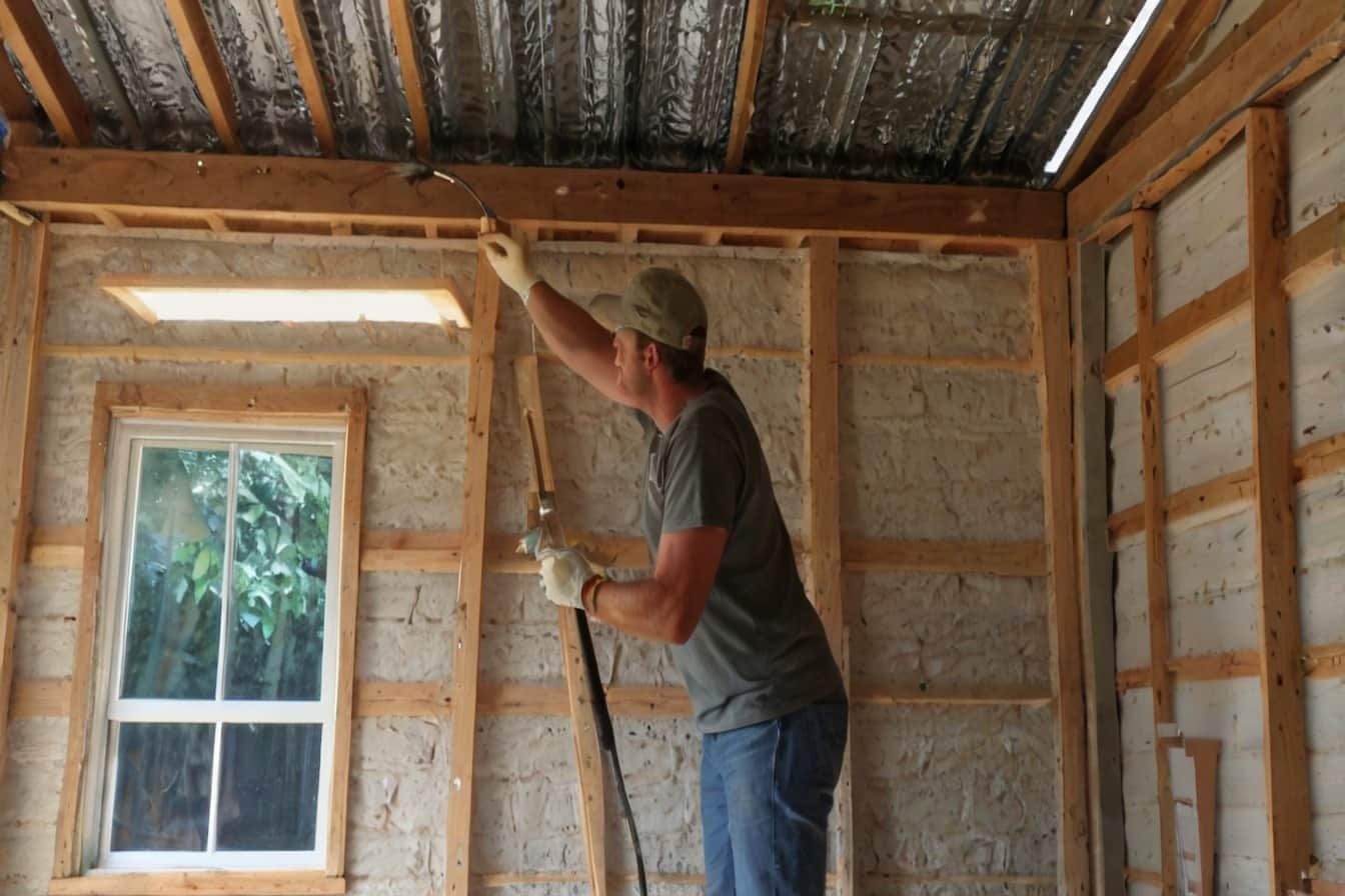 painting the inside of a shed